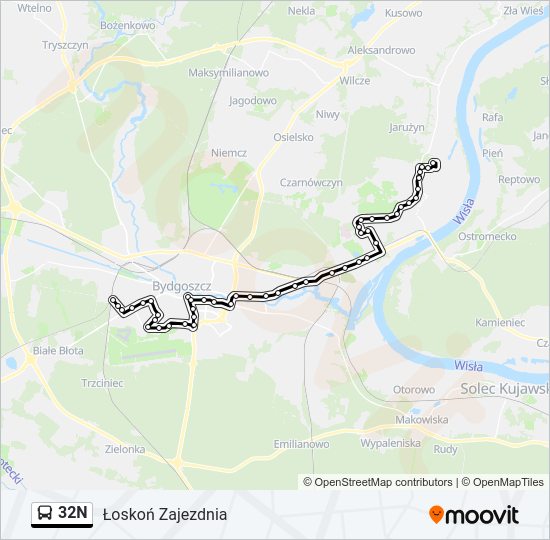 32N bus Line Map