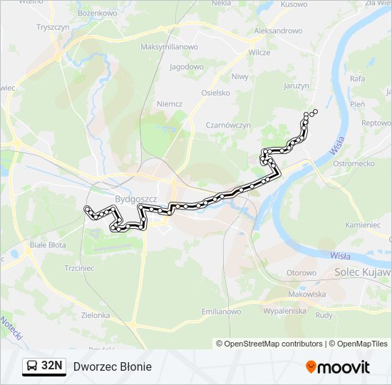 32N bus Line Map