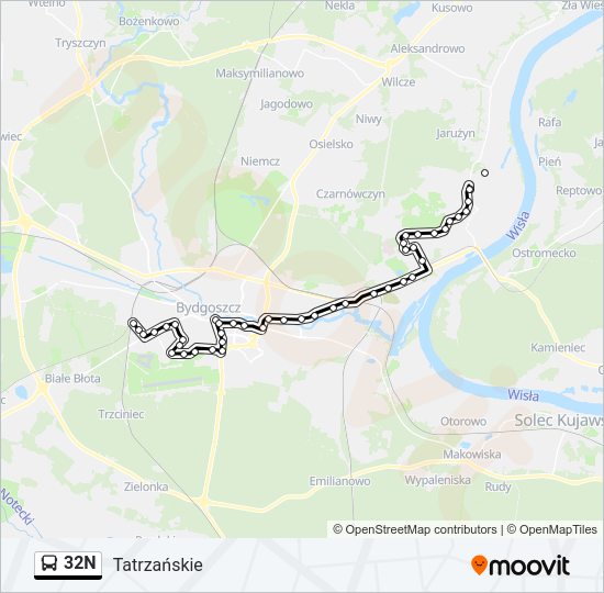 32N bus Line Map