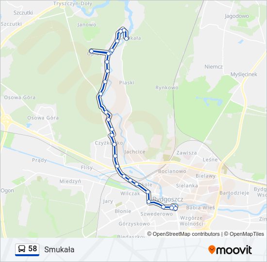 58 bus Line Map