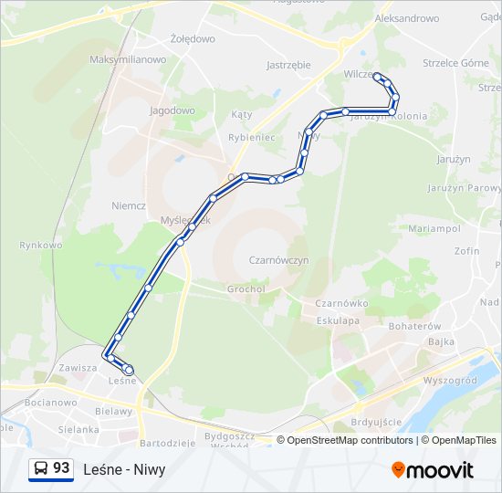 93 bus Line Map