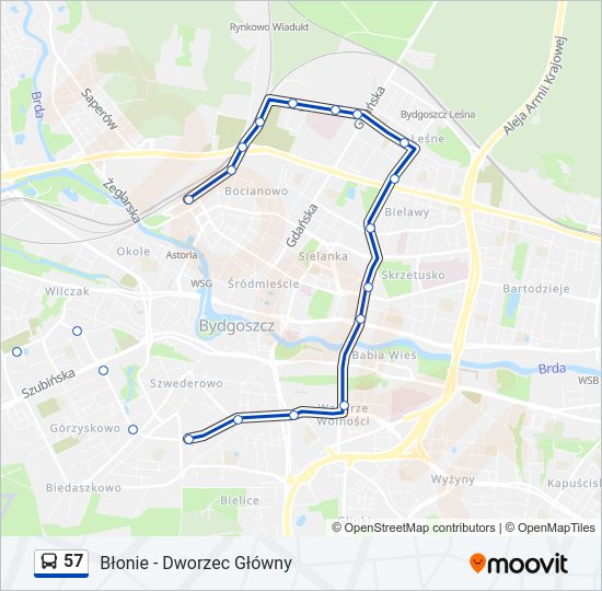 57 bus Line Map