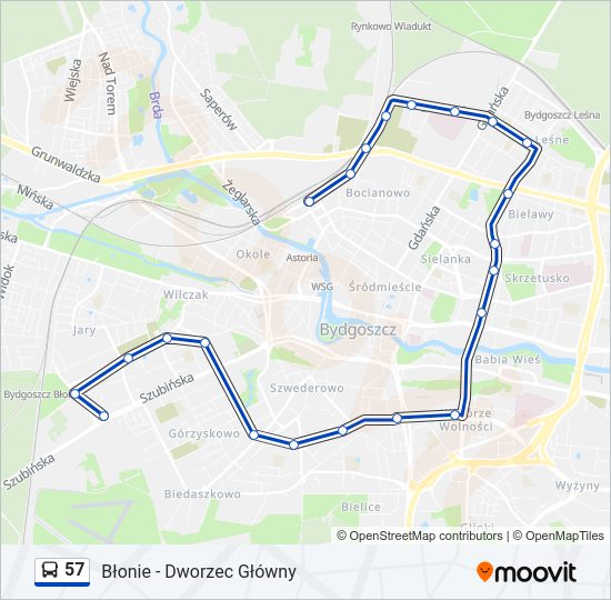 57 bus Line Map