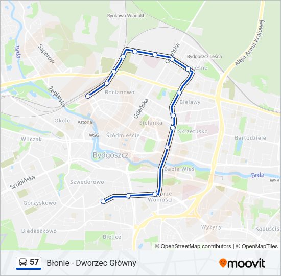 57 bus Line Map