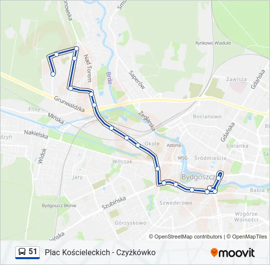 51 Bus Line Map