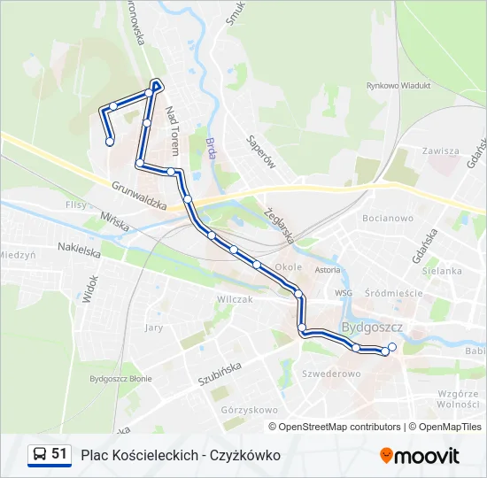 51 Bus Line Map