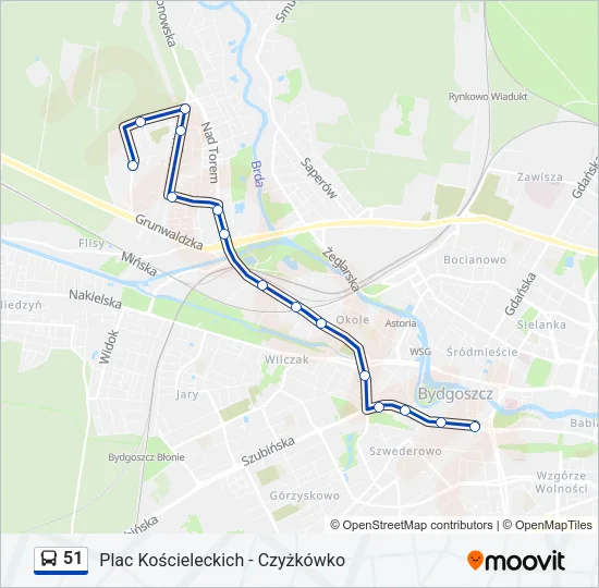 51 Bus Line Map