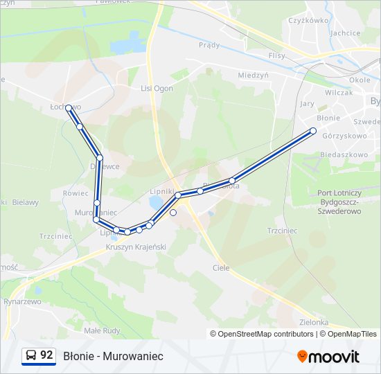 92 bus Line Map