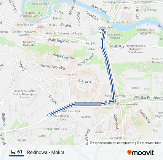 Автобус 61: карта маршрута