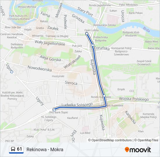 61 bus Line Map