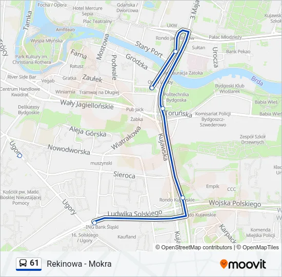 61 Bus Line Map