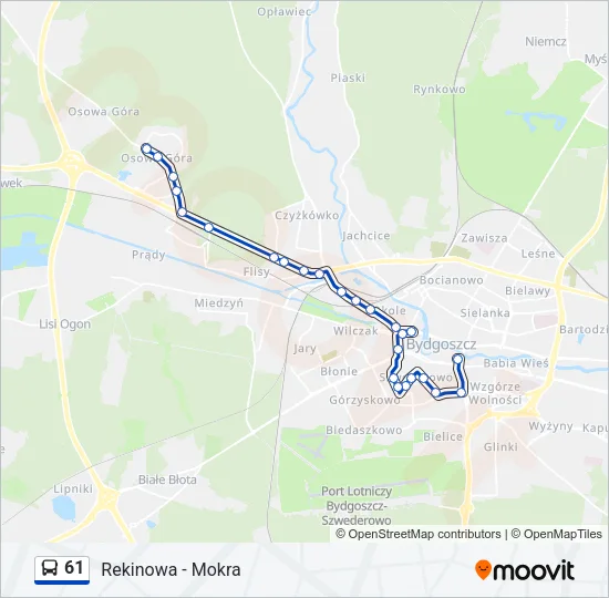 61 Bus Line Map