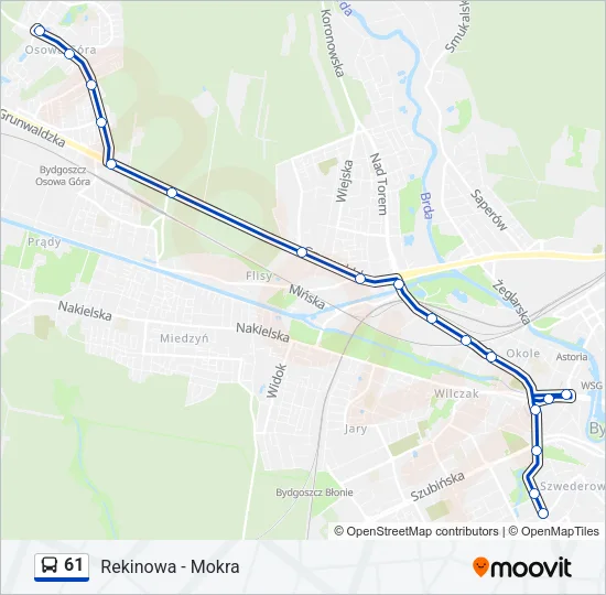 61 Bus Line Map