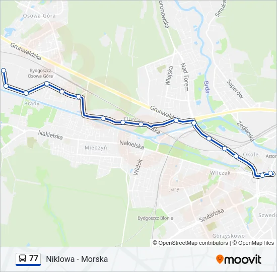 Автобус 77: карта маршрута
