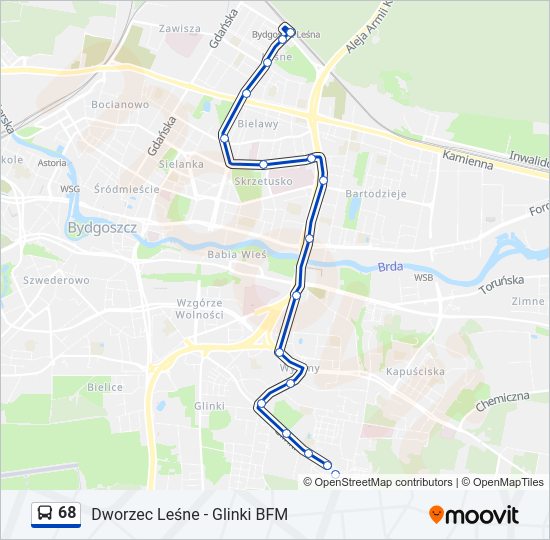 68 bus Line Map