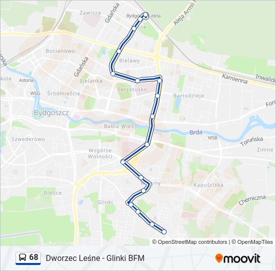 68 bus Line Map