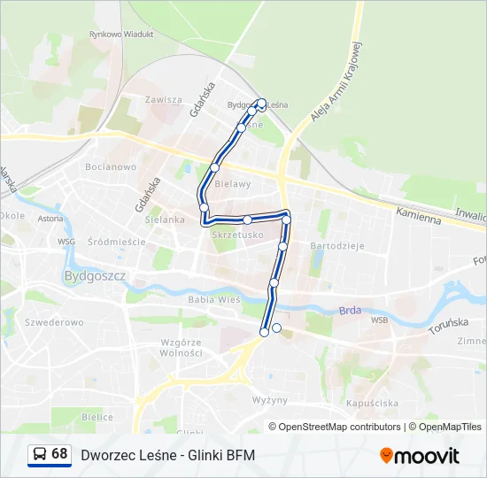 68 Bus Line Map