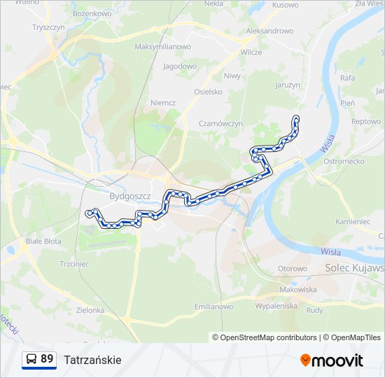 Автобус 89: карта маршрута