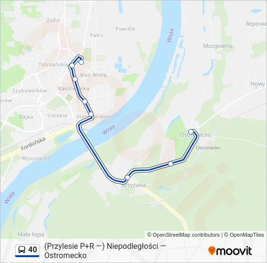 Автобус 40: карта маршрута