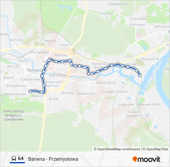 Автобус 64: карта маршрута