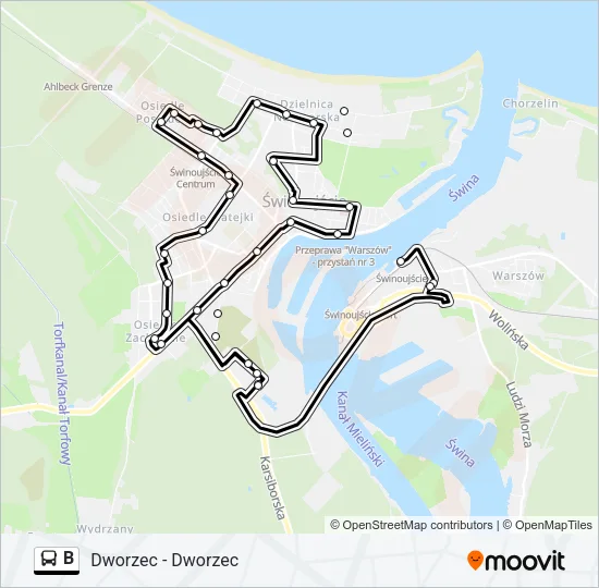 B Bus Line Map