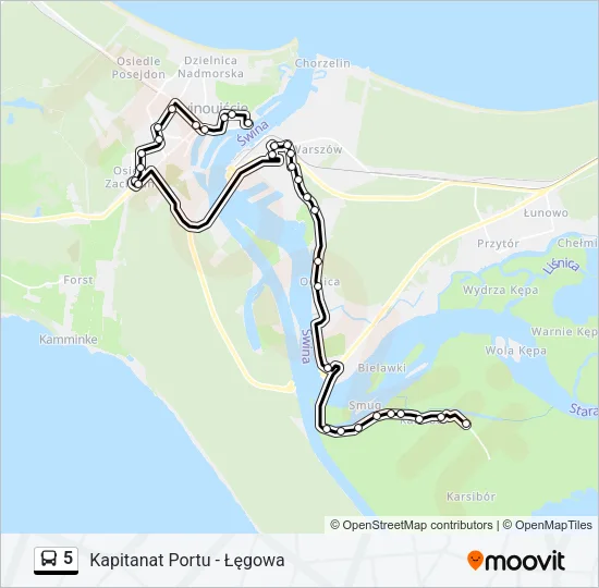 5 Bus Line Map