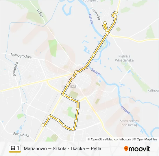 Автобус 1: карта маршрута