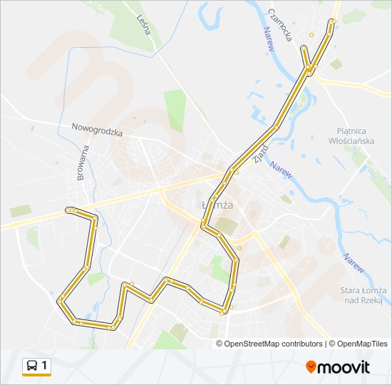 1 bus Line Map