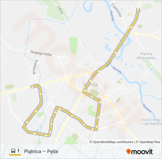 Автобус 1: карта маршрута