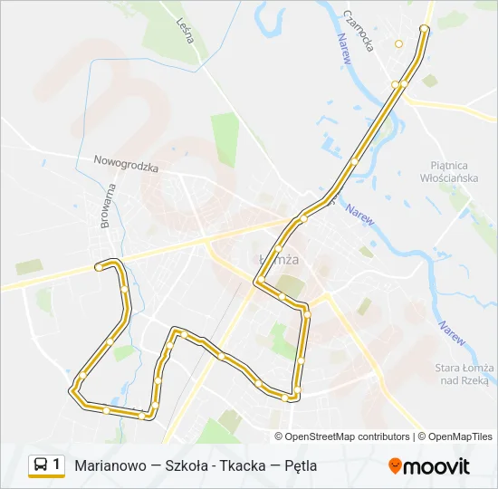 1 Bus Line Map