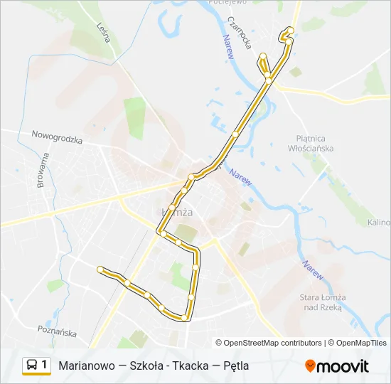 1 Bus Line Map