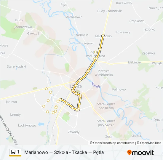 1 Bus Line Map
