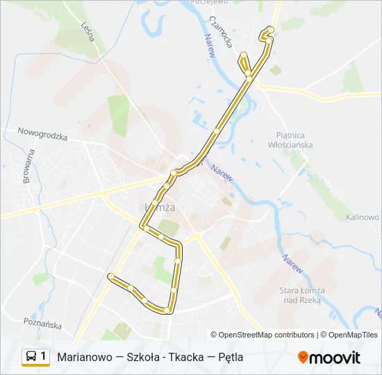 1 Bus Line Map
