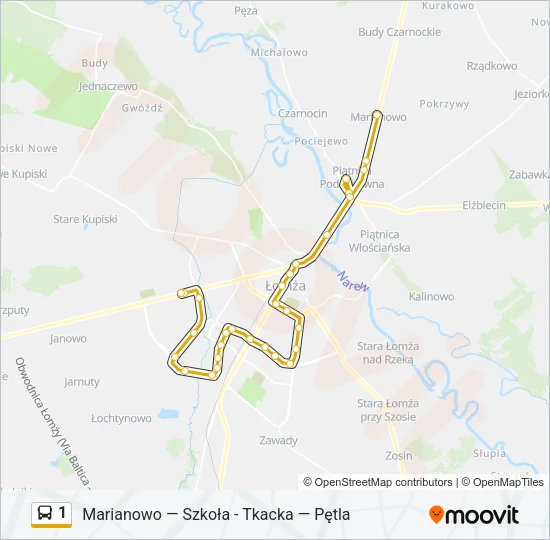 1 Bus Line Map
