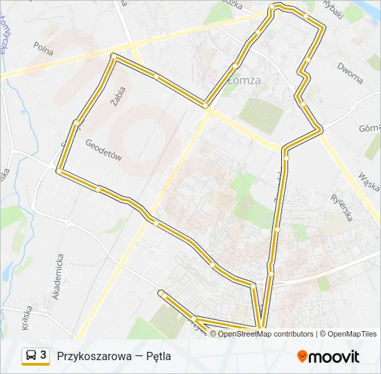Автобус 3: карта маршрута