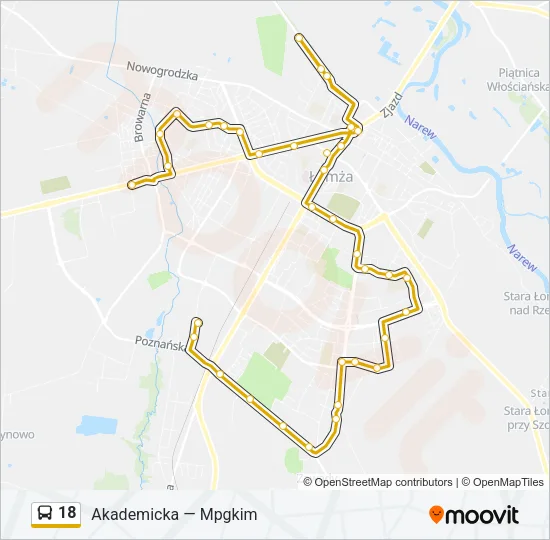 Автобус 18: карта маршрута