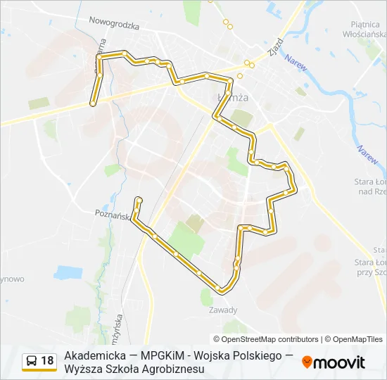 18 Bus Line Map