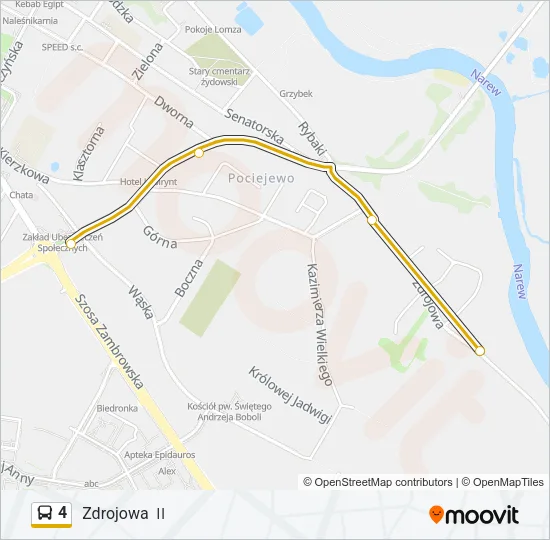 Автобус 4: карта маршрута