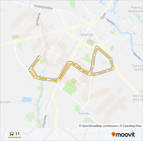 11 bus Line Map