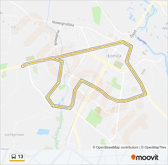 13 bus Line Map