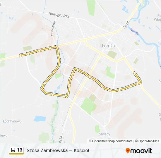 13 Bus Line Map