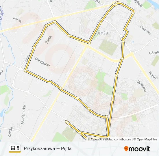 Автобус 5: карта маршрута