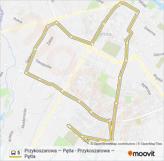 5 Bus Line Map
