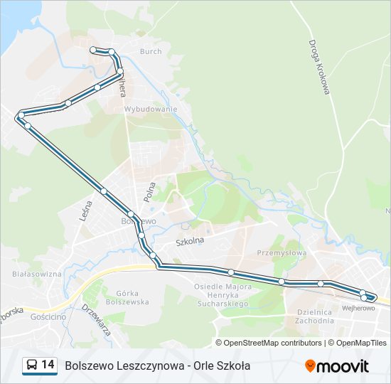 14 bus Line Map