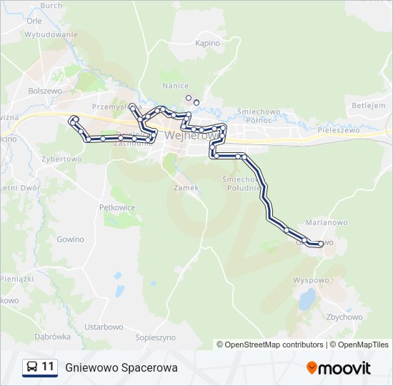 11 bus Line Map