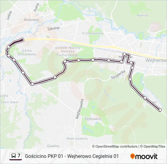 Автобус 7: карта маршрута