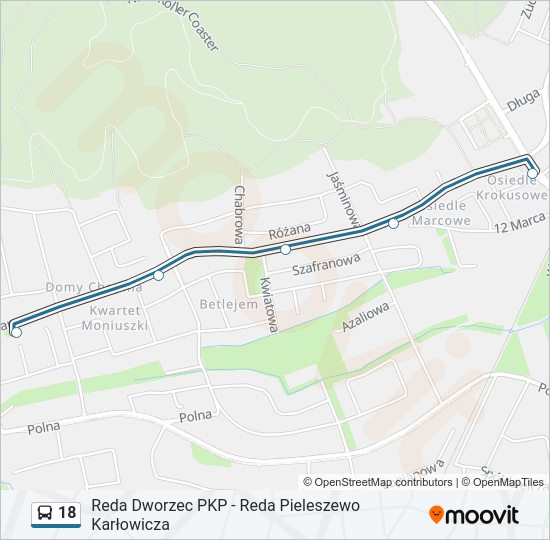 18 bus Line Map