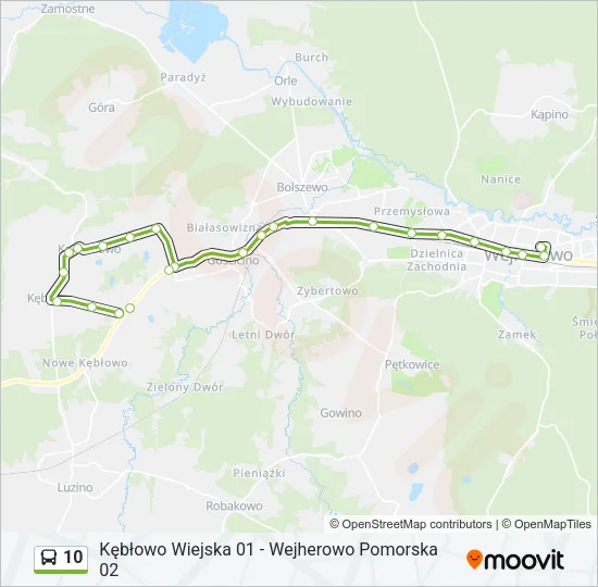 Автобус 10: карта маршрута