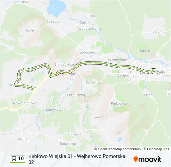 Автобус 10: карта маршрута