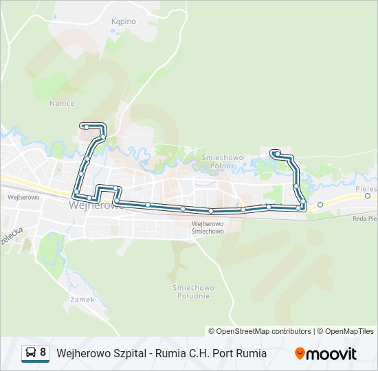 8 Bus Line Map